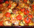 Pulpe de pui cu cartofi si rosii la cuptor-9