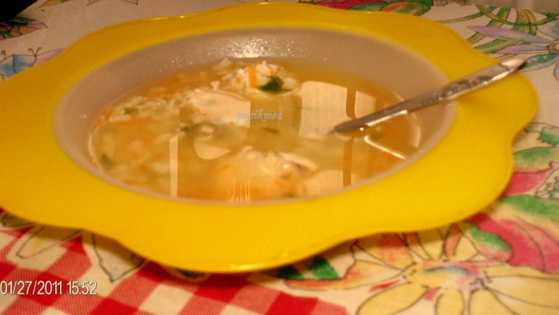 Supa de orez cu piept de pui