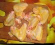 Gusa de porc & aripioare de pui marinate la cuptor cu garnitura de cartofi si sos de ciuperci cu portocala rosie-0
