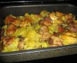 Gusa de porc & aripioare de pui marinate la cuptor cu garnitura de cartofi si sos de ciuperci cu portocala rosie-11
