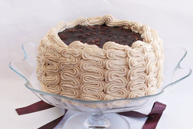 For my birthday - Tort cu caramel, ciocolata si cheesecake cu unt de arahide