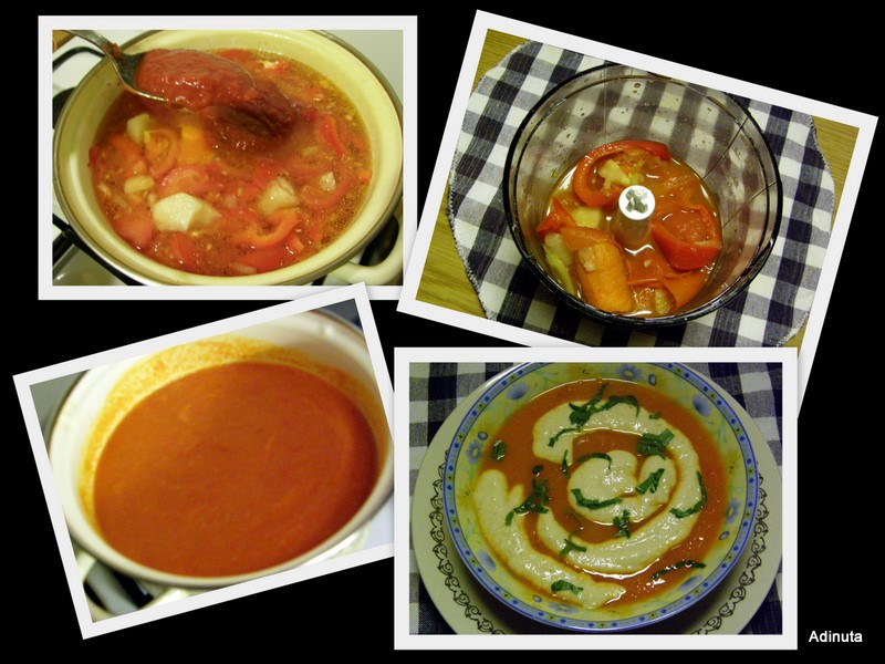 Supa de rosii cu sos tahini