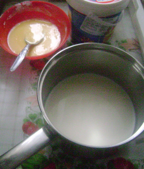 Budincă de vanilie cu cremă fină de brânză
