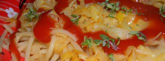 Spaghete cu varza si cimbrisor