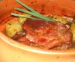 Pulpa de curcan  impanata cu usturoi verde si garnitura de cartofi noi-1