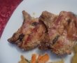 Cotlet de porc cu bacon, salvie, fasii de legume si rondele de cartofi-5