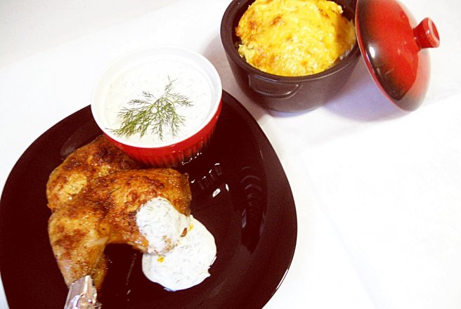 Prânzul de Duminică – Pulpe de pui cu cartofi şi sos de iaurt