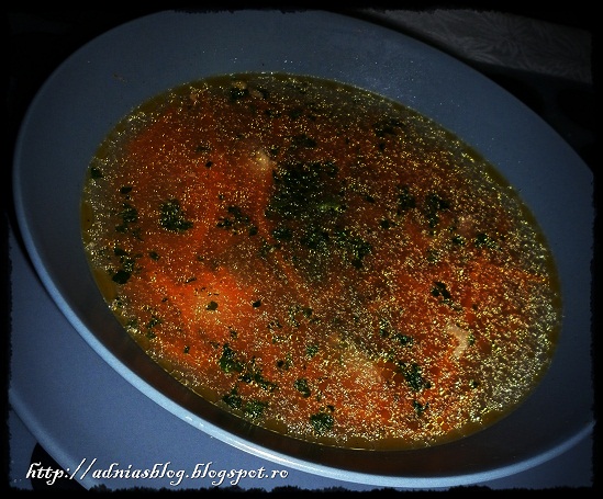Supa de curcan cu taietei din morcov