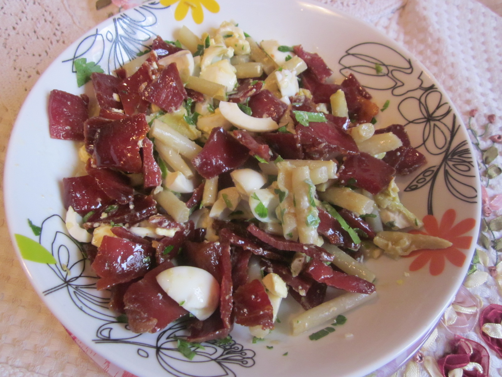 Salată de sparanghel cu jambon