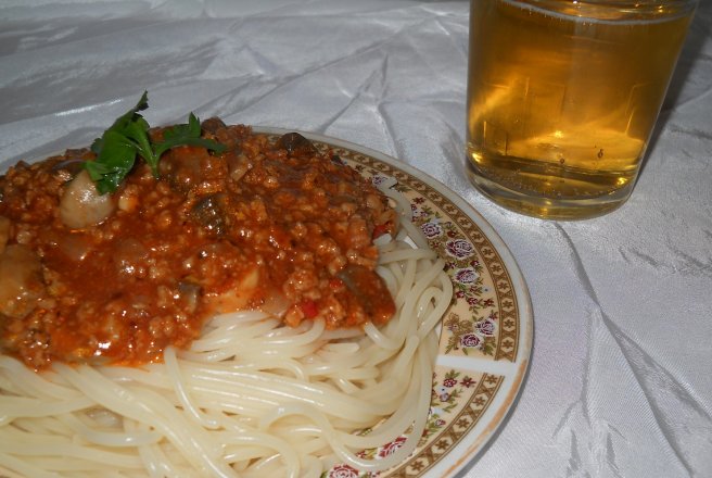 Spaghete cu soia si siuperci