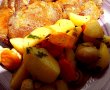 Prânzul de Duminică- Ceafă de porc cu cartofi noi şi ciuperci la cuptor-3
