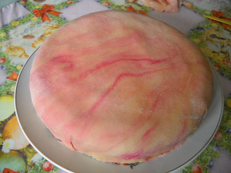 Tort cu martipan marmorat- Reteta 500