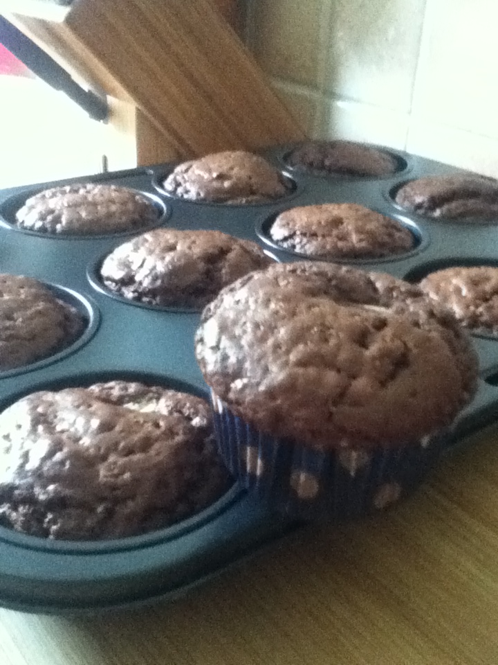 Muffins de ciocolata cu marzipan