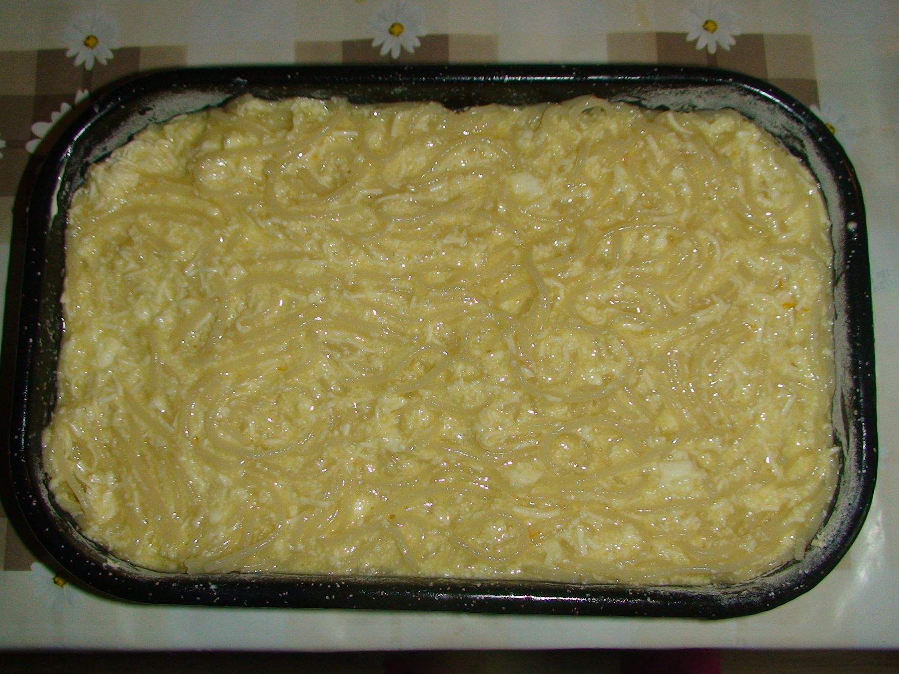 Desert budinca de spaghete cu branza