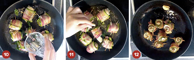 Rulouri din piept de pui, cu bacon si carnaciori (Reteta video)