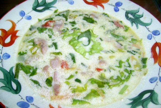 Supa cu leurda si salata verde