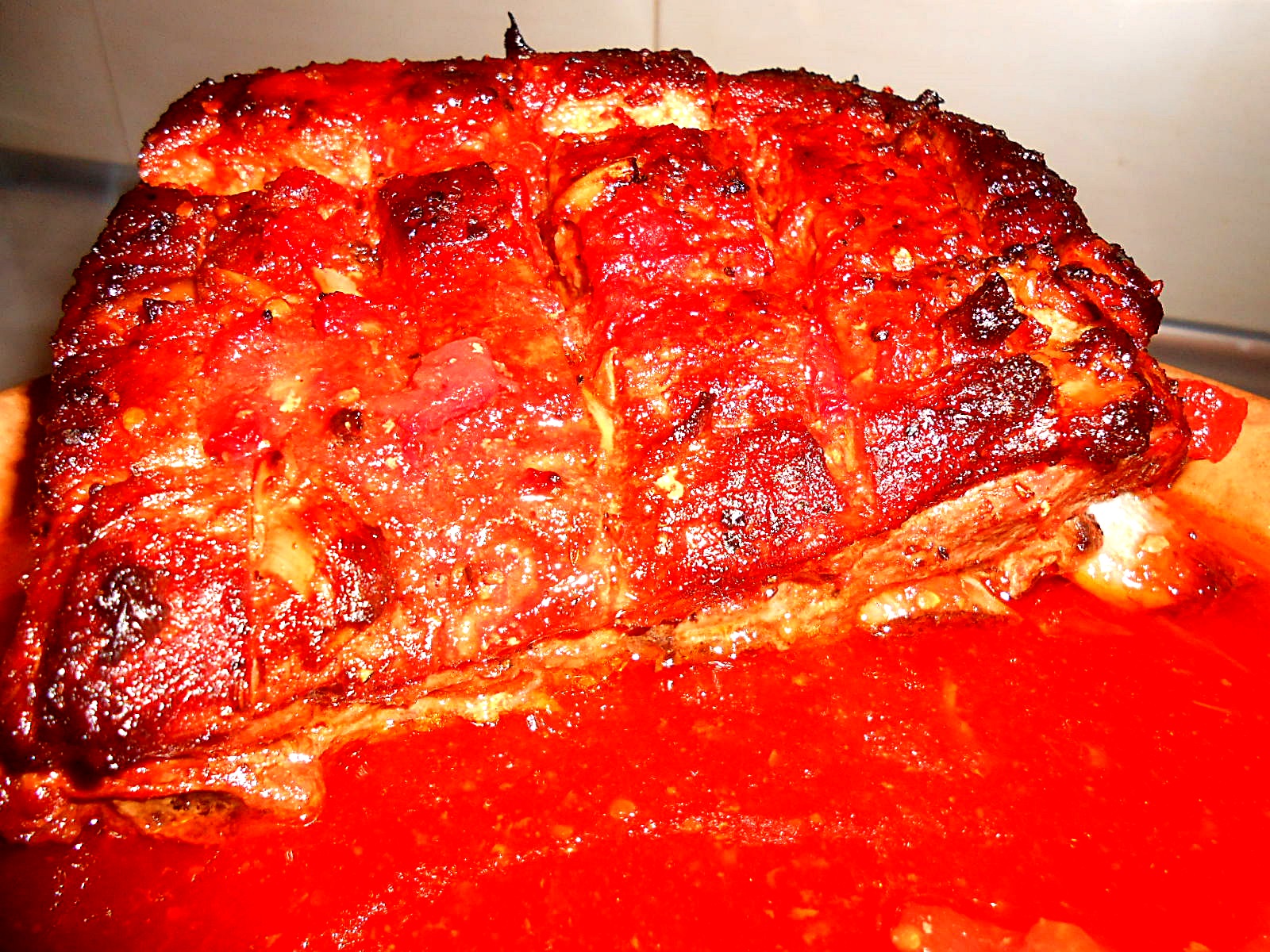 Costita de porc cu rosii, la cuptor