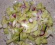Salată de paste cu legume proaspete, caş şi salam uscat-5
