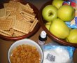 Desert prajitura cu mere, biscuiti si budinca (fara coacere)-0