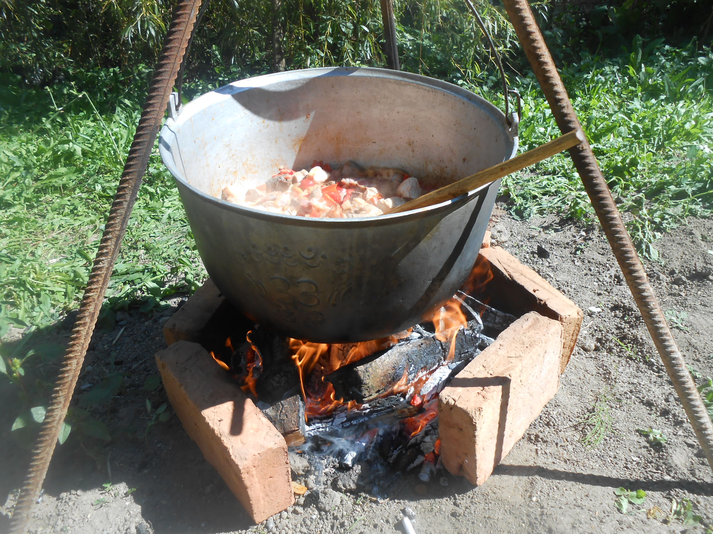 Porc la ceaun sub foc de lemne ( leguma mea preferata )