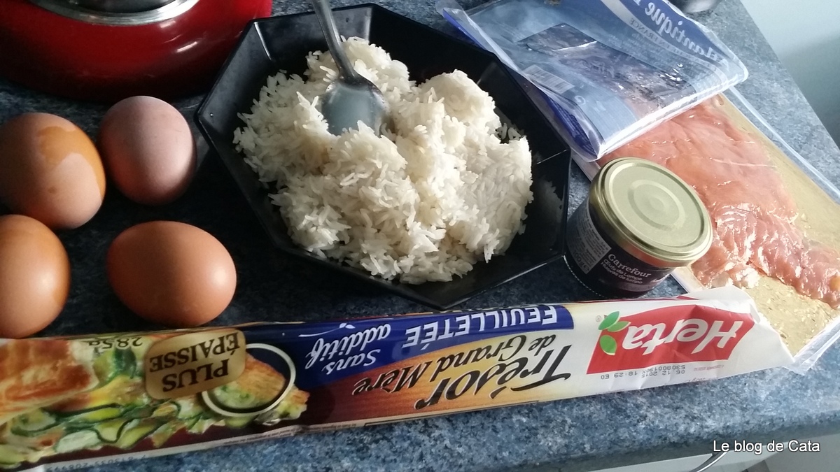 Placinta  cu ouă, orez și somon - Lohipiirakka