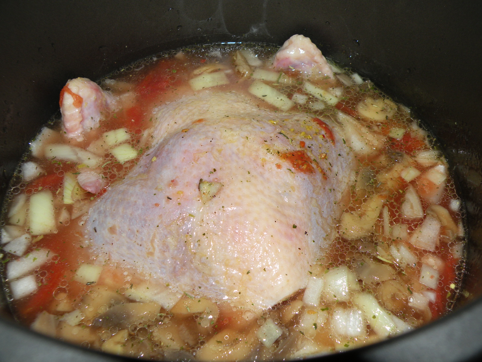 Tocanita de pui cu legume si mamaliga la slow cooker Crock-Pot 4,7 L