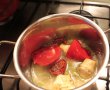 Supa crema de anghinare, sparanghel, rosii, ardei cu topping de calamari-6
