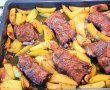 Costita de porc cu cartofi si mazare verde - la cuptor-8