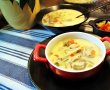 Supa de pui, ciuperci si legume dreasa cu ou si smantana-0
