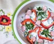 Salata de fasole verde fideluta, cu cremvusti si iaurt-8