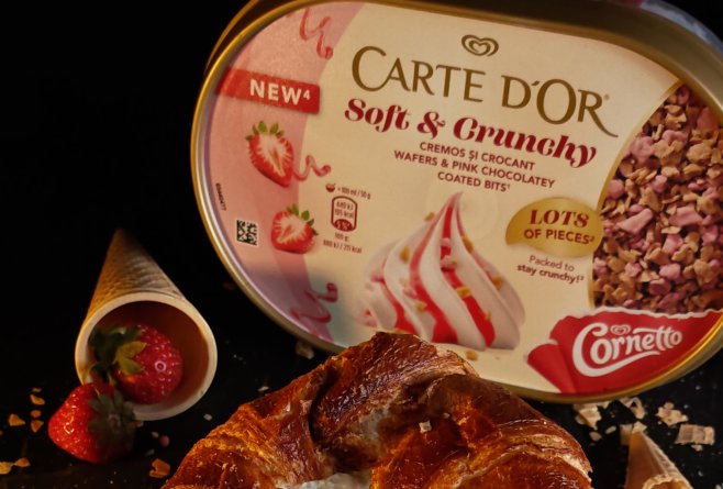 Croissant umplut cu înghețată și fructe - Desertul rapid și delicios