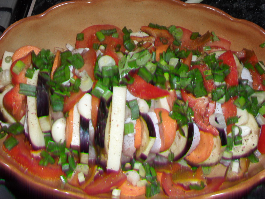 Muschiulet de porc cu legume la cuptor