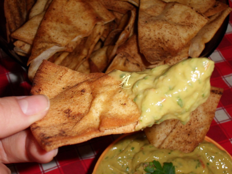 Home made chips / guacamole