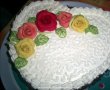 Tort cu trandafiri (cu crema mascarpone si jeleu de afine)-7