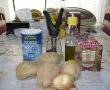 Fileu de peste prajit cu garnitura de rosii scazute(" Iahnieh bandora") si cartofi prajiti ("Mfarakeh batatas")-6