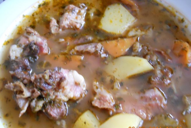 Supa de cartofi cu carne afumata
