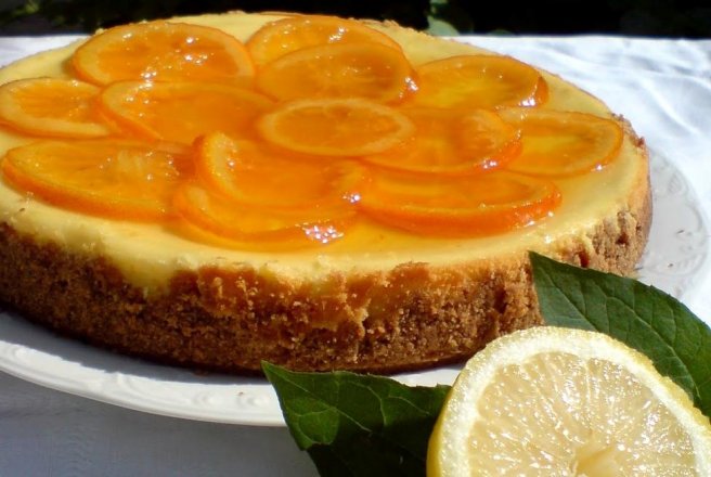 Cheesecake cu portocala confiata