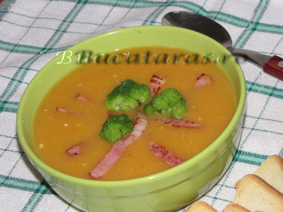 Supa-crema de legume, cu kaizer si crutoane