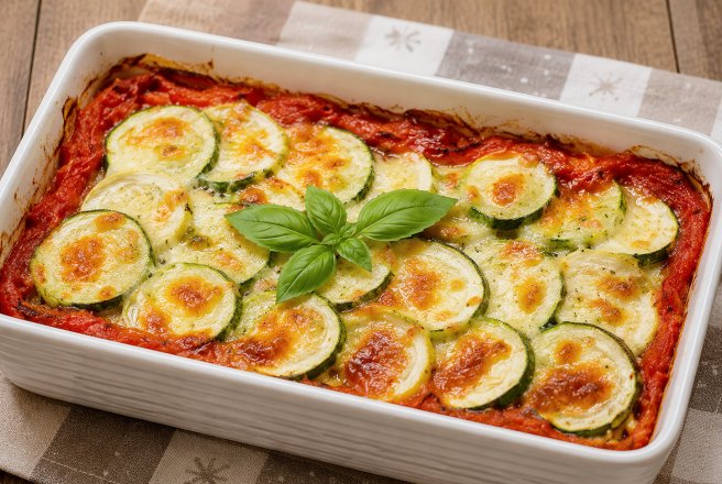 Gratin cu dovlecel si rosii