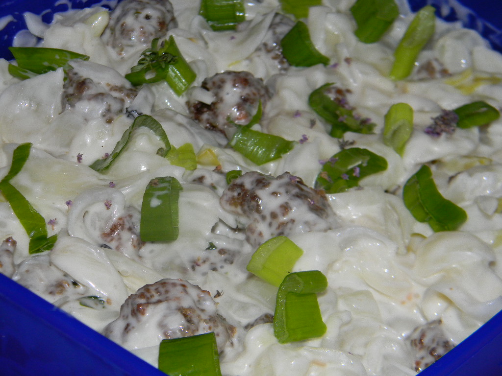Salata de ceapa cu bilute de carne