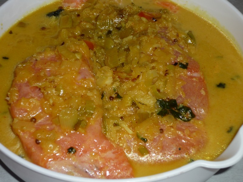Somon si orez in stil Thai