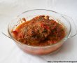 Pulpa de porc umpluta cu ou fiert in sos de rosii-1