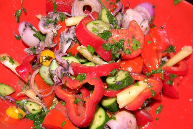 Salata cu calamar afumat