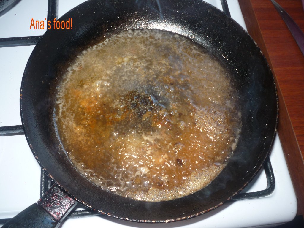 Friptura de porc cu sos de portocale
