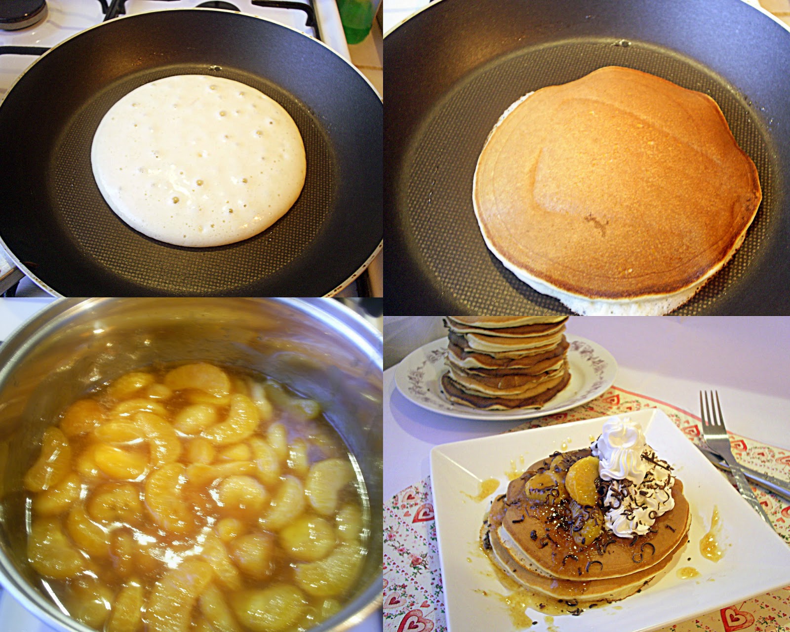 Pancakes cu banane caramelizate
