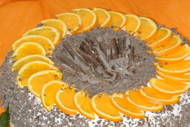 Tort cu crema de portocale