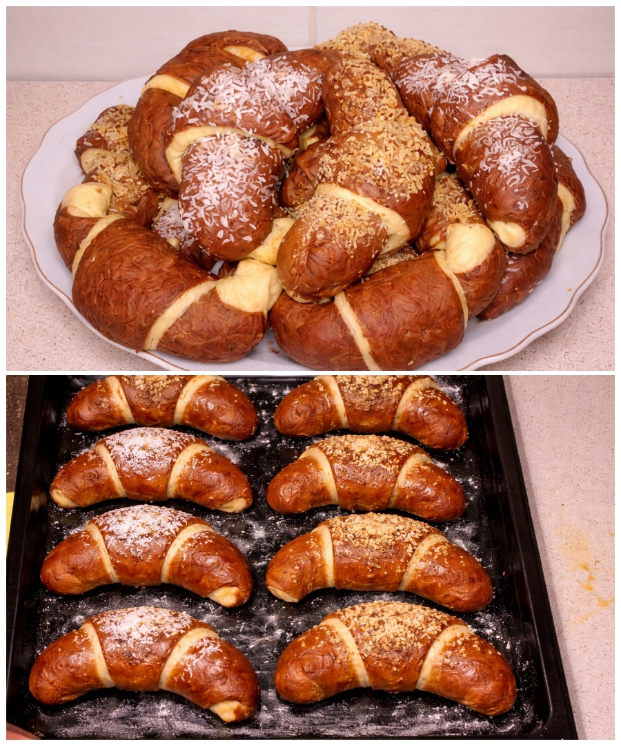 Desert Cornuri pufoase in doua culori, cum sa faci acasa cele mai delicioase si pufoase cornuri