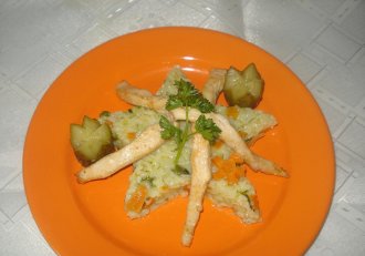 Orez cu legume si piept de pui
