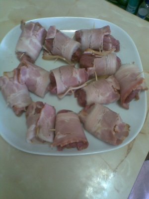 Muschiulet de porc invelit in bacon