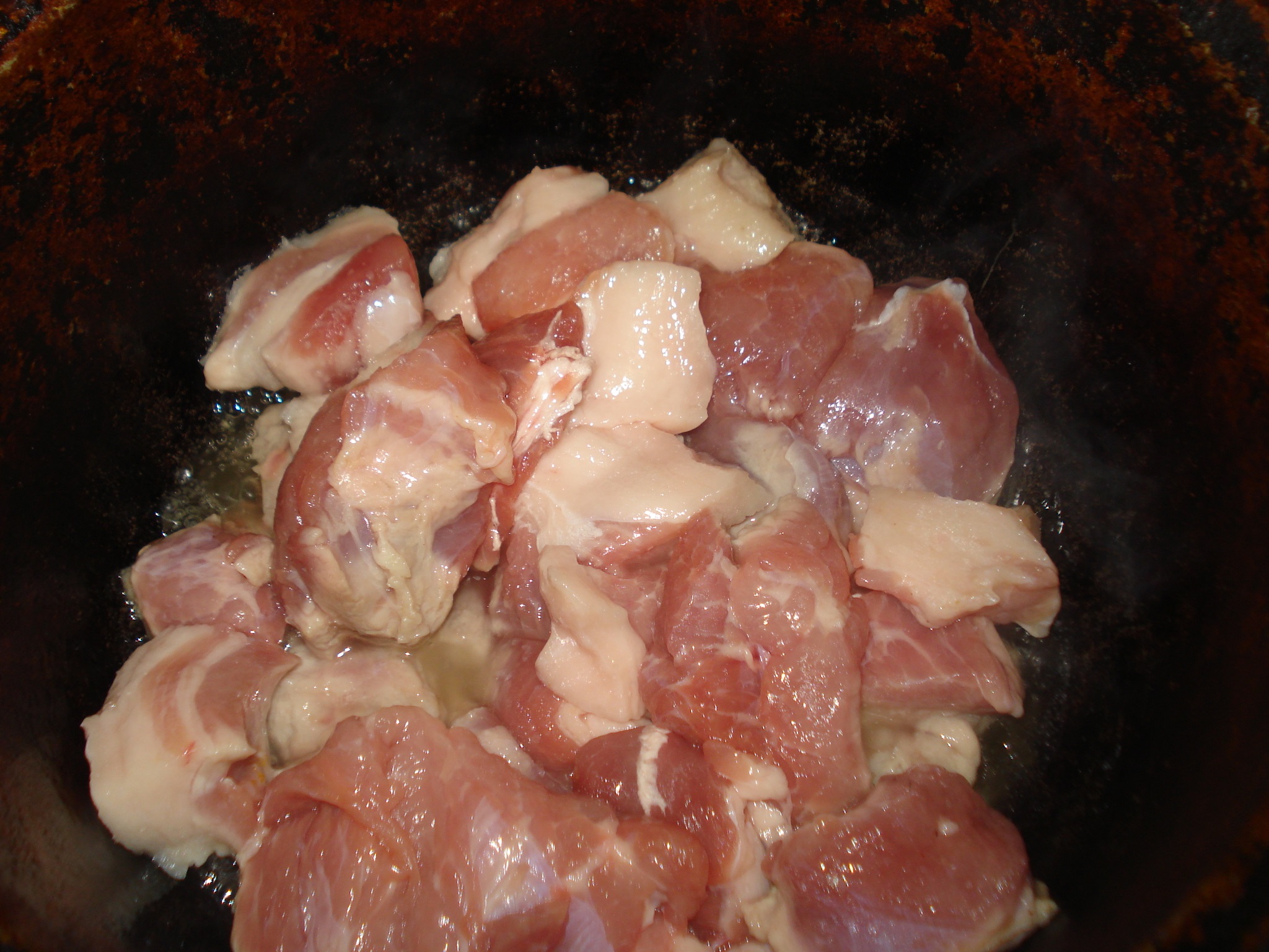 Tocana cu carne de porc la tuci